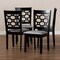 Baxton Studio Peter Grey Upholstered and Dark Brown Wood 4-Piece Dining Chair Set 171-10949 - alternate 2